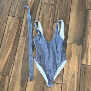 Stylish Blue One Piece Swimsuit